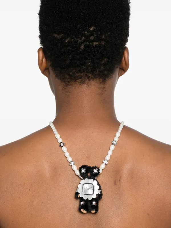 yvmin クマのネックレス YVMIN イブミン FW25 SQUARE STONE PLUSH BEAR