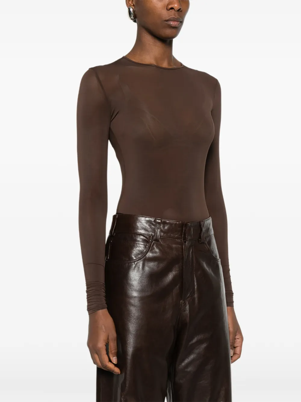 WARDROBE.NYC Long-sleeve Body in Brown, view 3