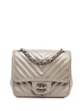 CHANEL Pre-Owned 2016-2017 Mini Square Classic Chevron Iridescent Lambskin Single Flap crossbody bag - Brown