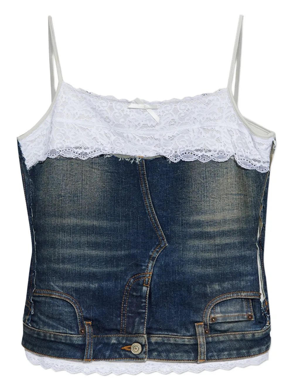 Balenciaga Top in pizzo - Blu