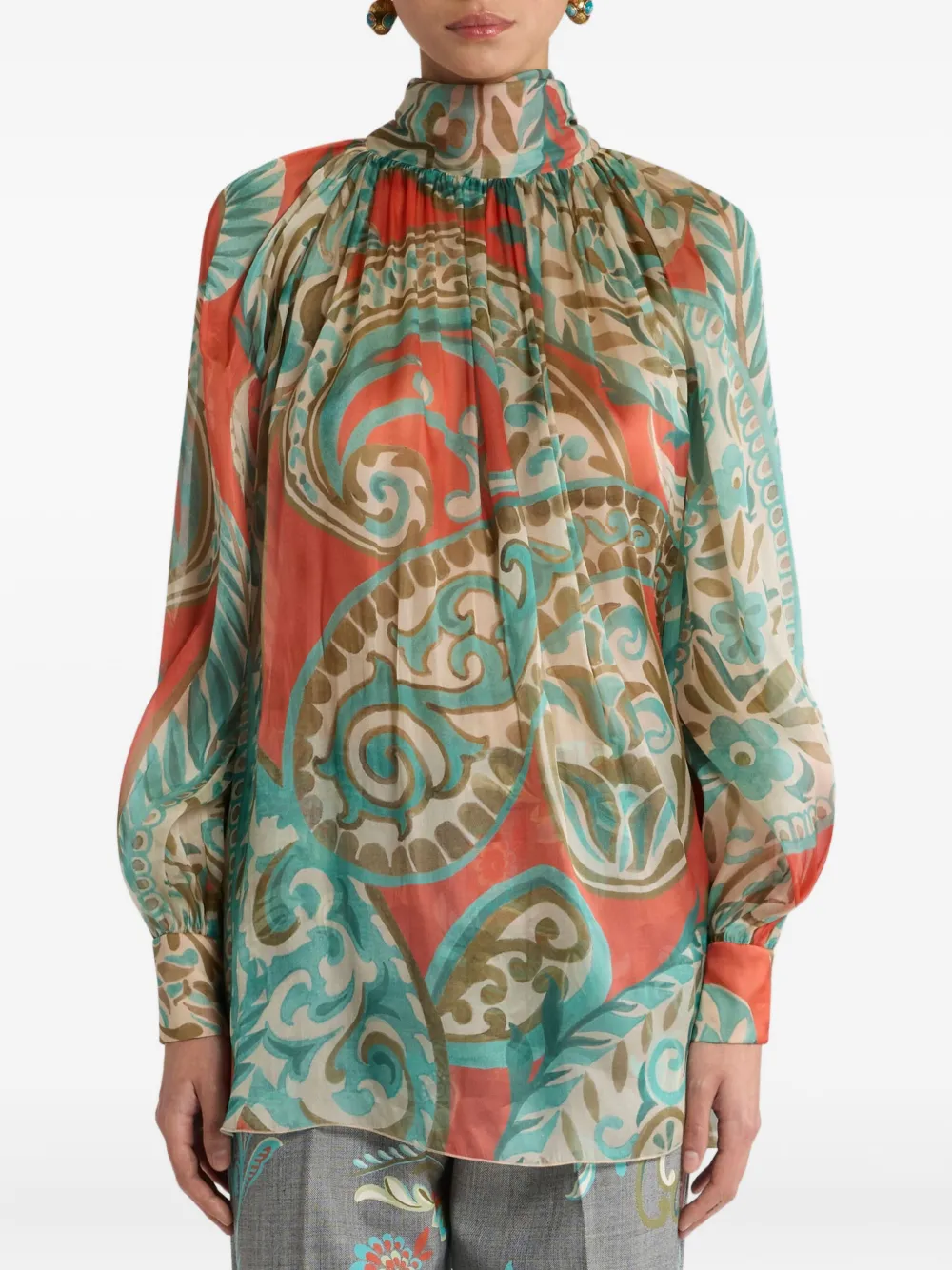 Etro Paisley Print Blouse Shirt And Blouse Multicolor In Multi