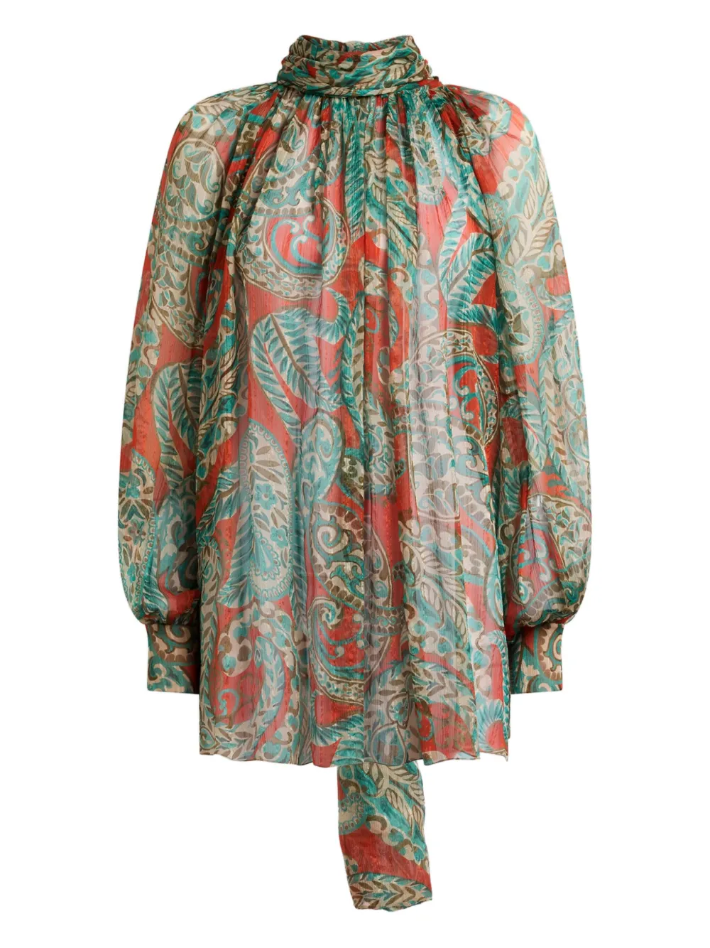 ETRO paisley high-neck blouse | Red | Image 1