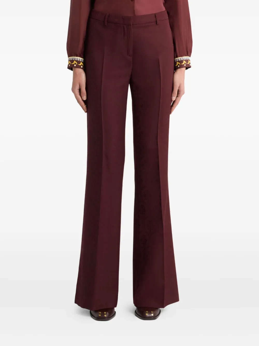 ETRO Pantalon met paisley-jacquard Rood