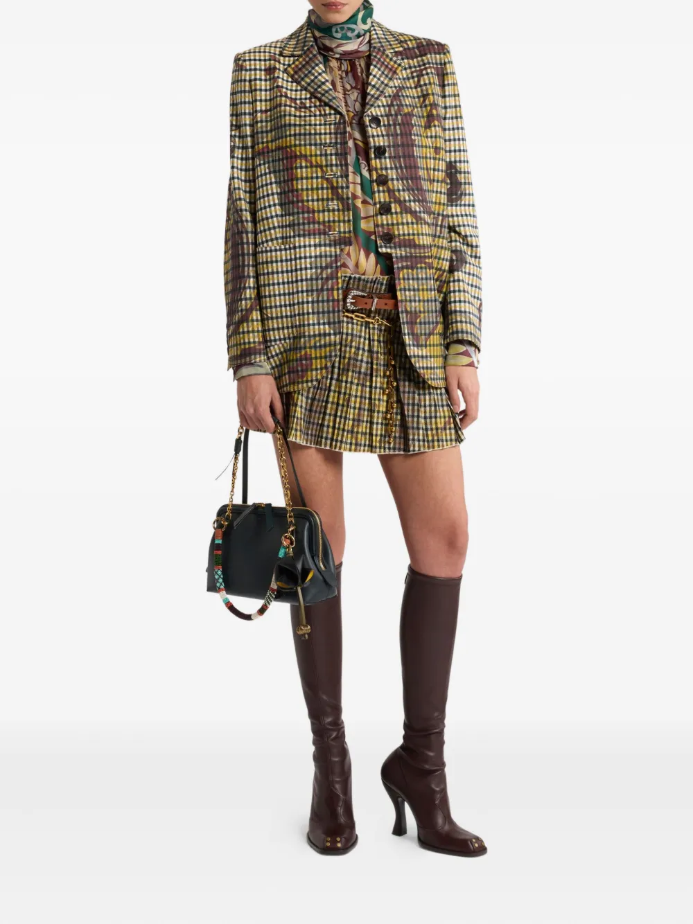 ETRO Blouse met bloemenprint en col - Groen