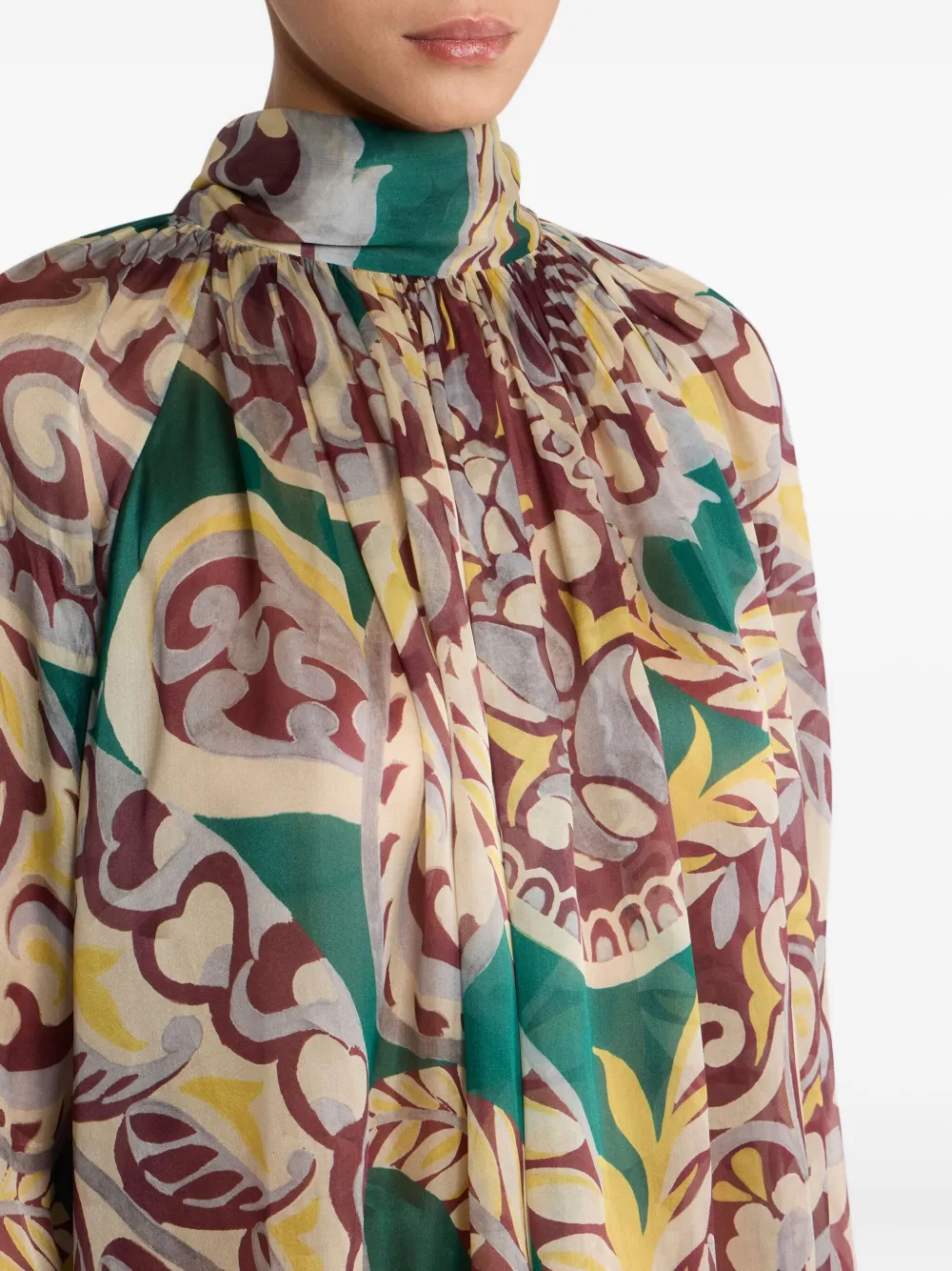 Etro Floral-print Turtleneck Blouse In Multi