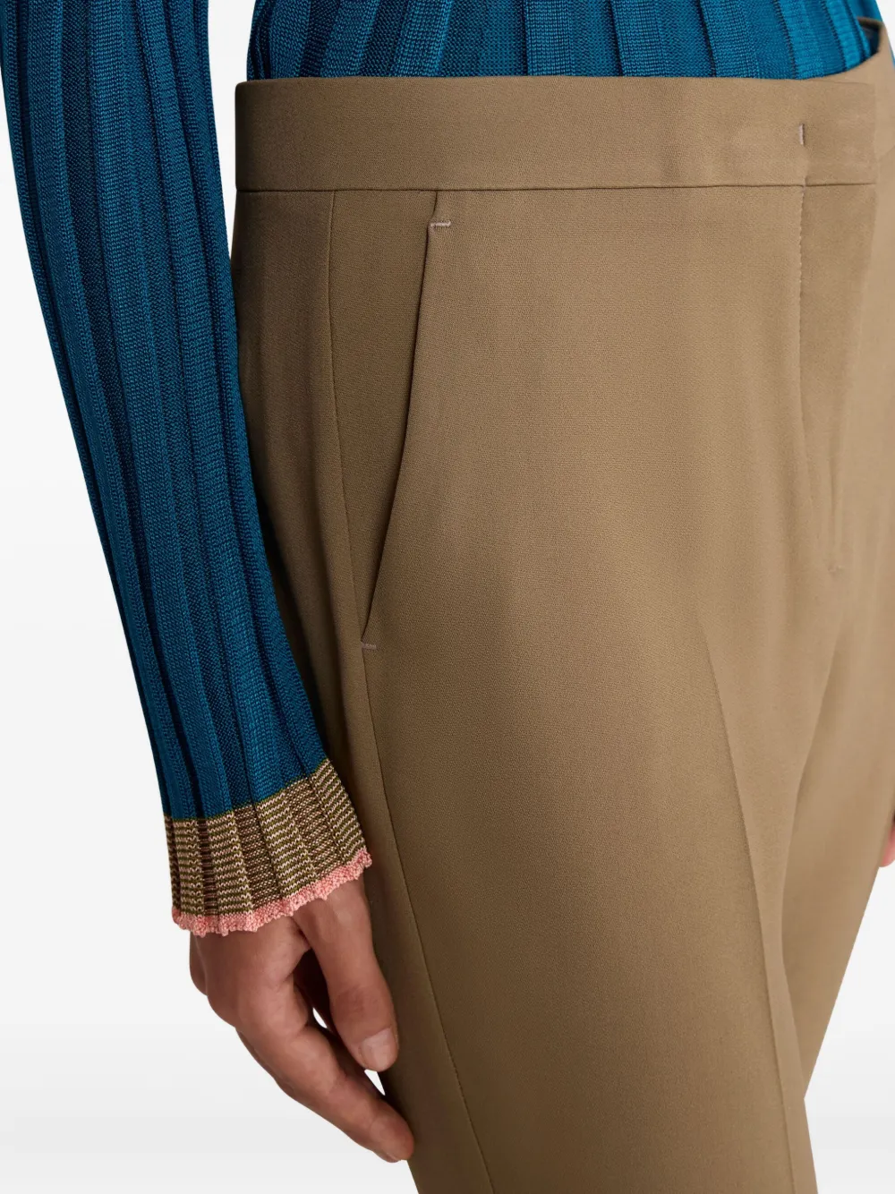 ETRO Cady cigarette cuffed trousers Beige