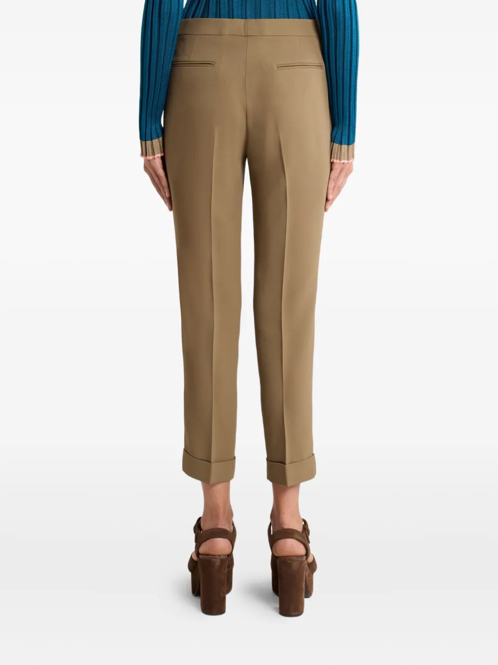 ETRO Cady cigarette cuffed trousers Beige