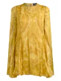ETRO floral-print pleated mini dress - Yellow