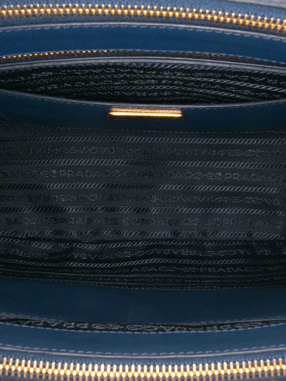 Pre-owned Prada 2000-2025 Large Saffiano Lux Galleria Double Zip Tote Bag In Blue