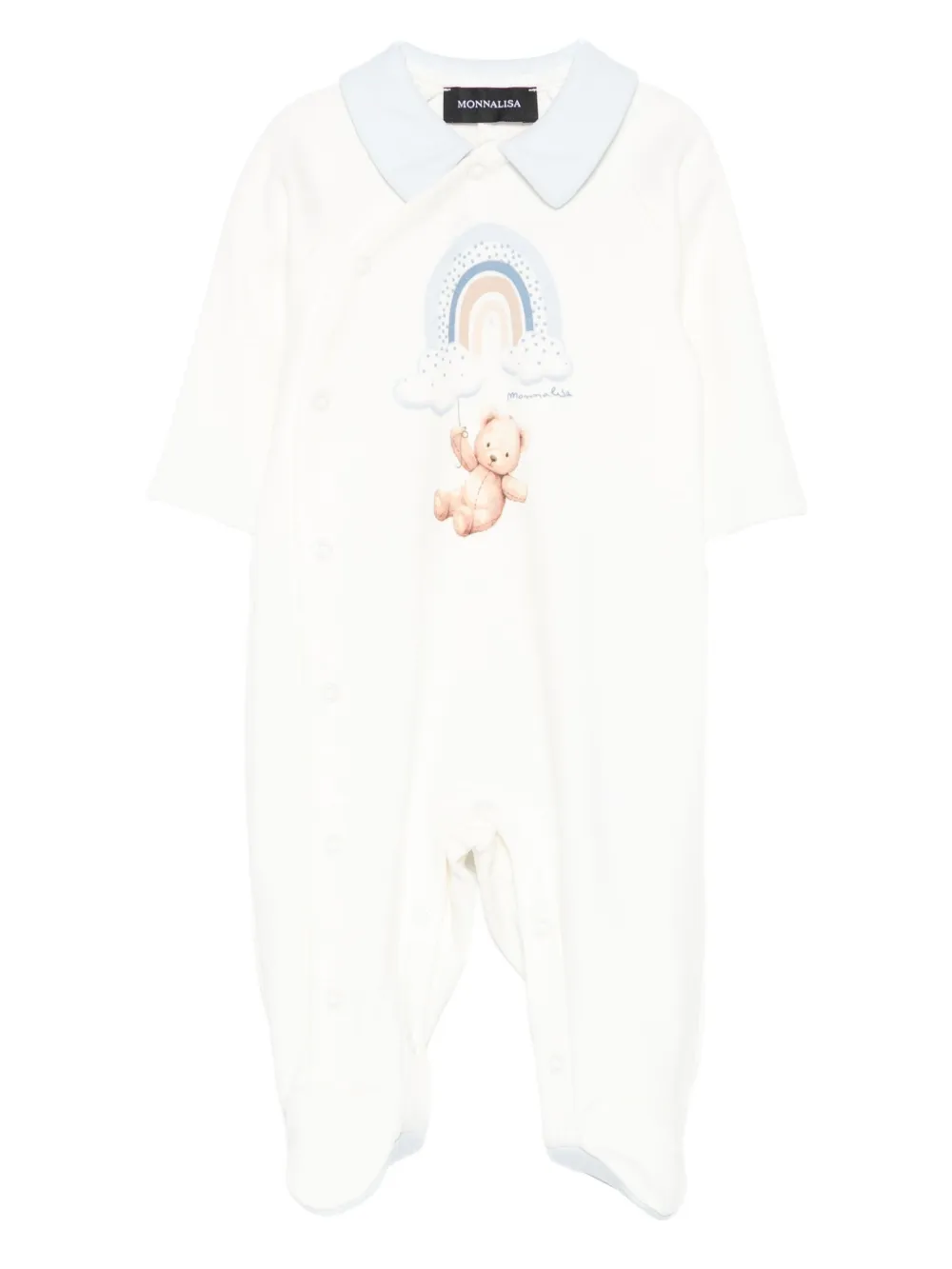 Monnalisa teddy-rainbow printed pajamas Beige