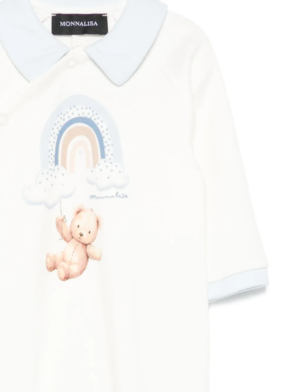 Monnalisa teddy-rainbow printed pajamas Beige