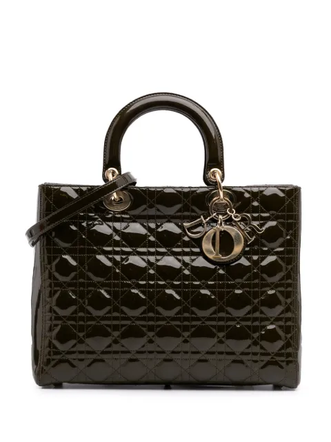 Christian Dior Pre-Owned 2010 Large Patent Cannage Lady Dior satchel