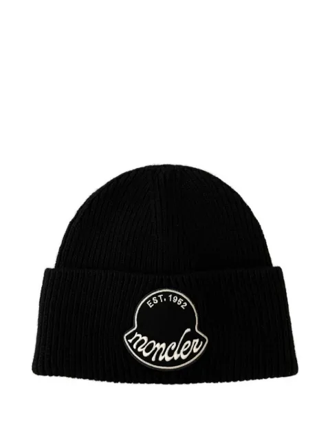 Moncler logo-patch beanie
