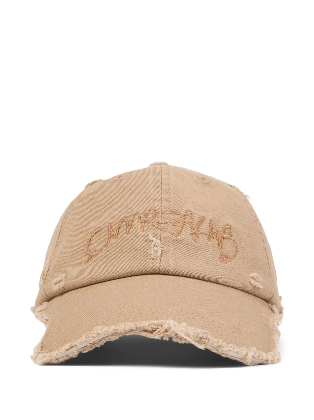 distressed-effect baseball cap
