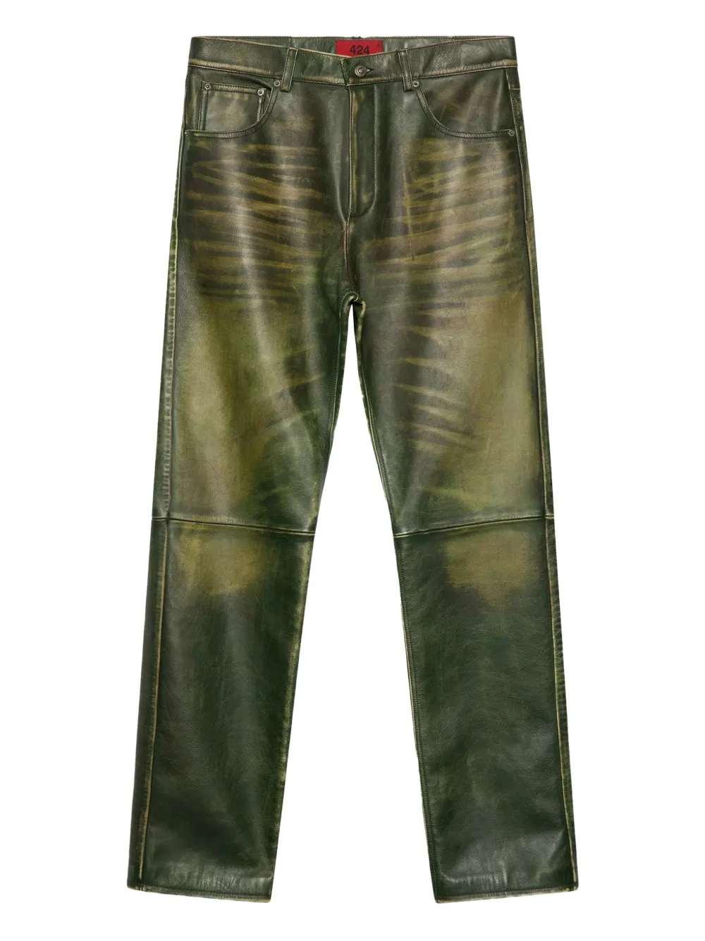 424 leather five-pocket trousers Groen