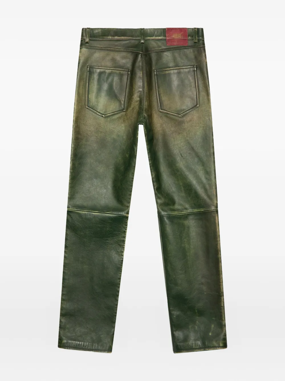 424 leather five-pocket trousers - Groen