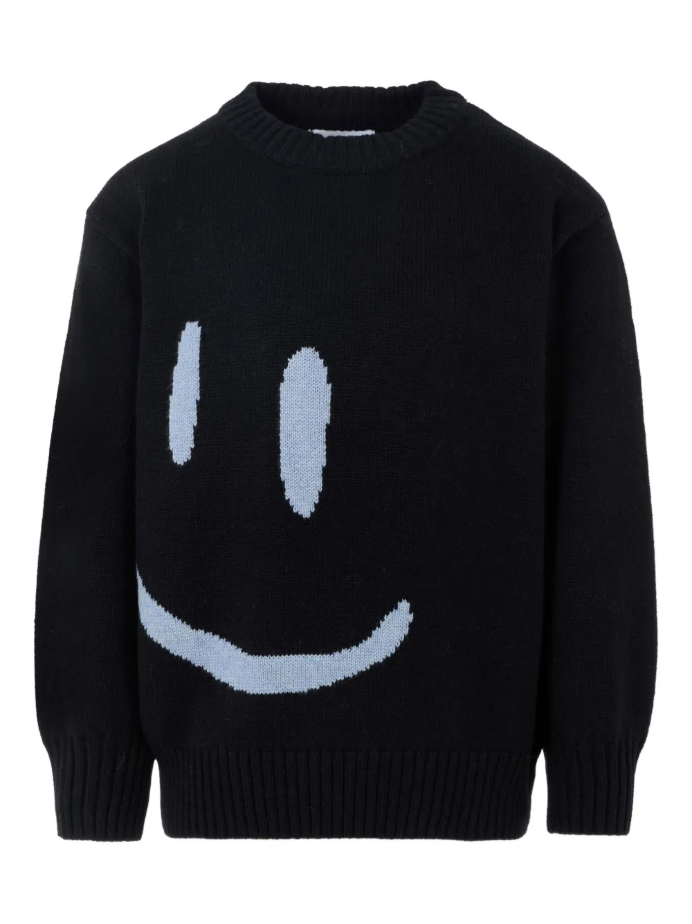 Molo Bello smiley-face knit sweater Zwart