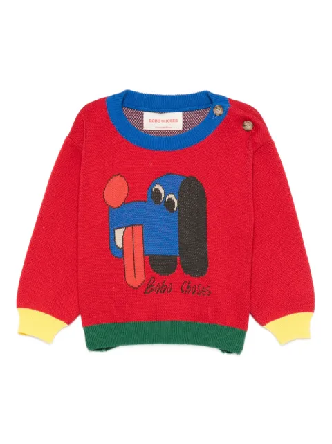 Bobo Choses dog-print organic cotton sweater