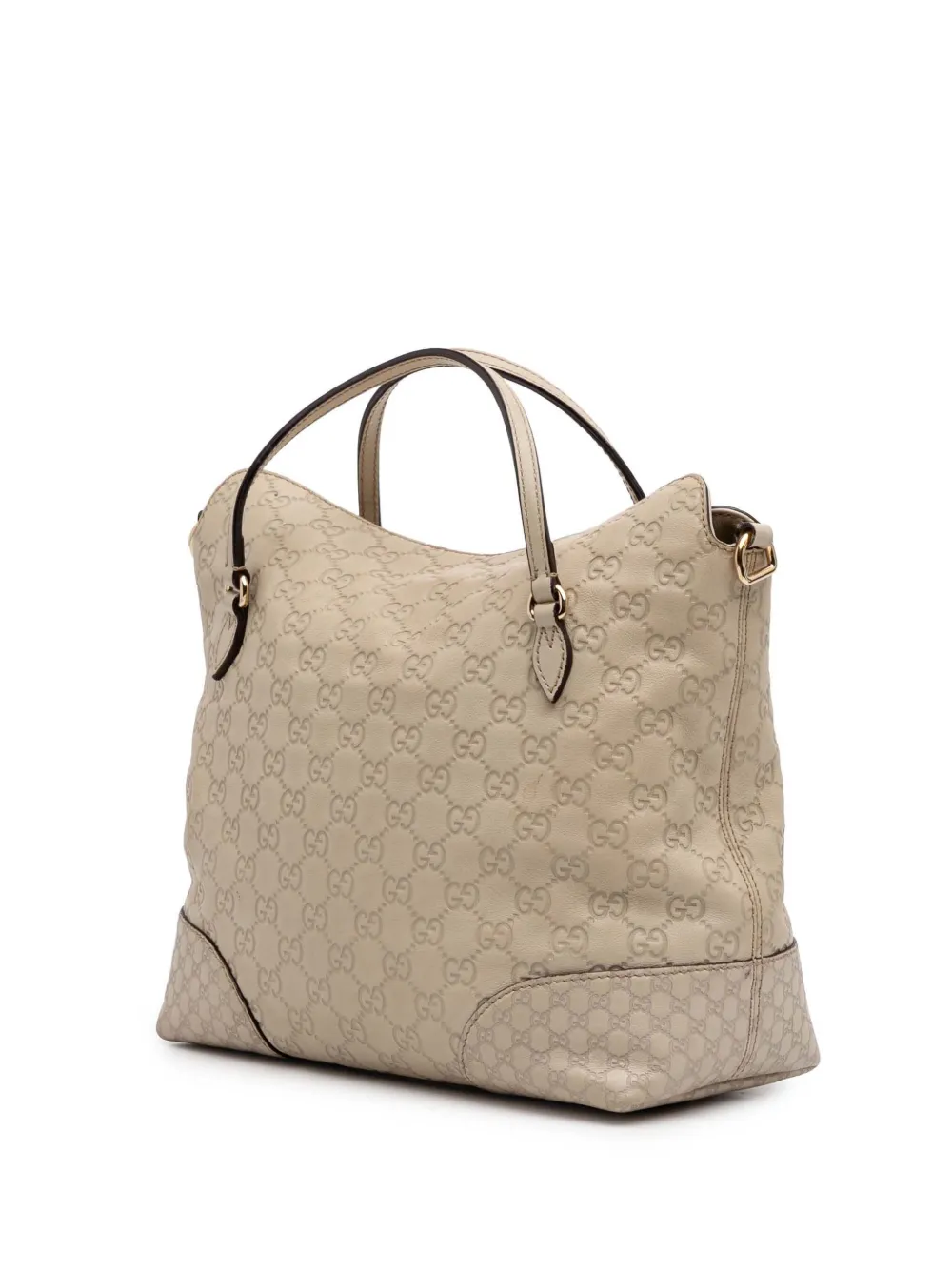 Pre-owned Gucci 2016-2025 Medium Ssima Bree Fold Over Tote Satchel In Brown
