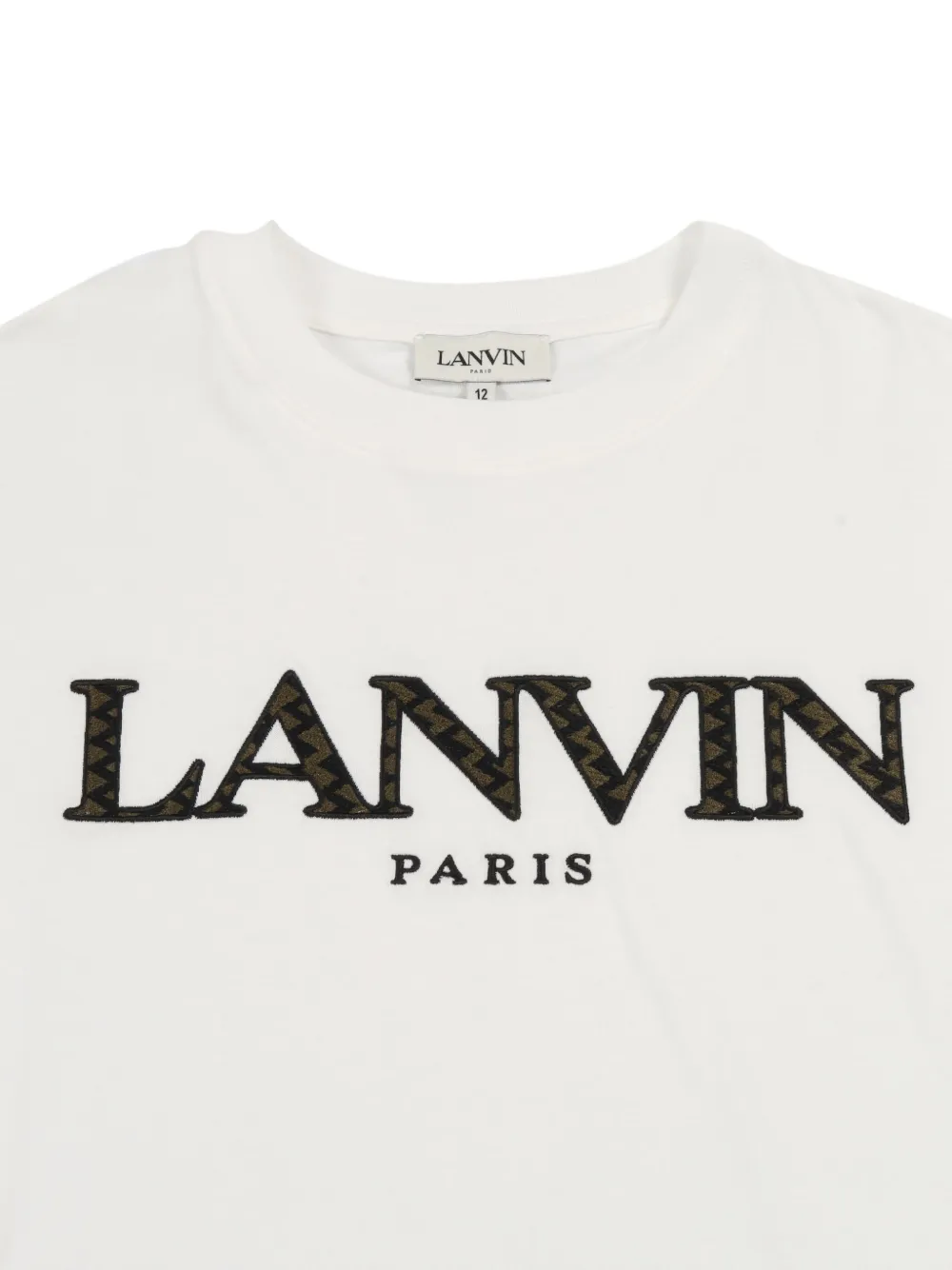 Lanvin Enfant T-shirt met geborduurd logo Wit