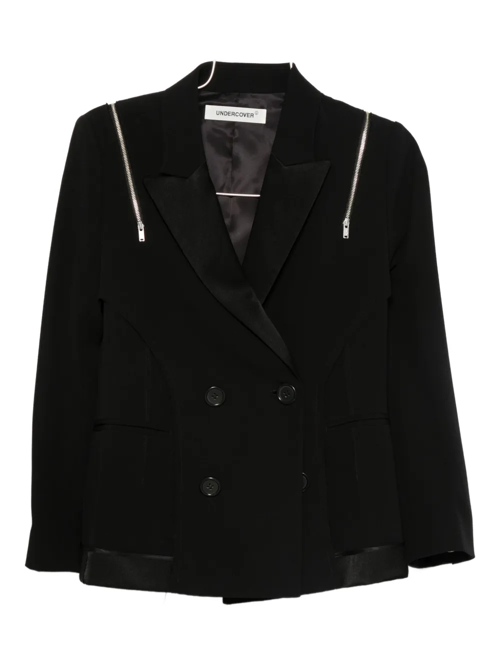 Undercover zip-detail double-breasted blazer Zwart
