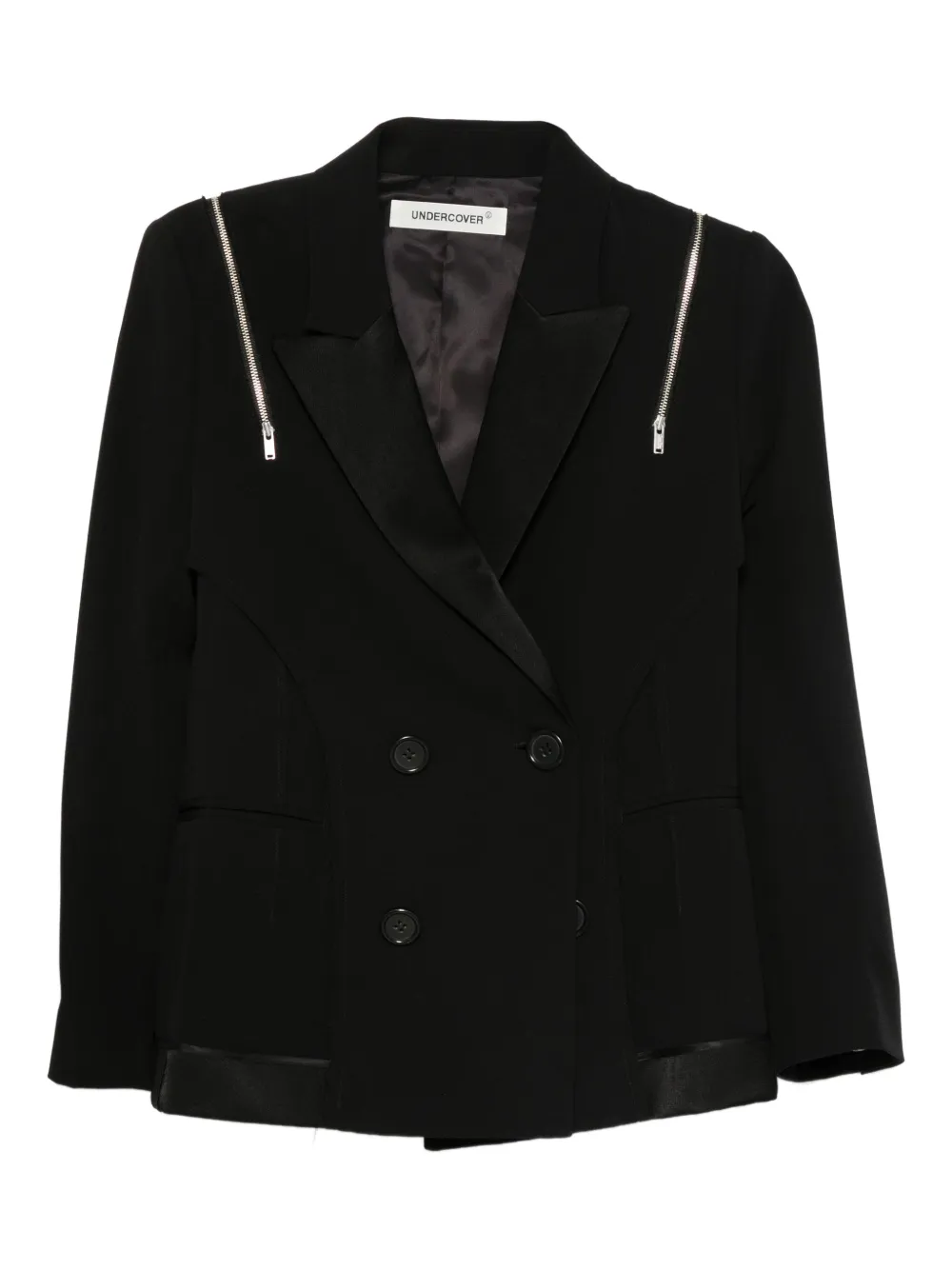 Undercover Blazer met dubbele rij knopen en rits Zwart