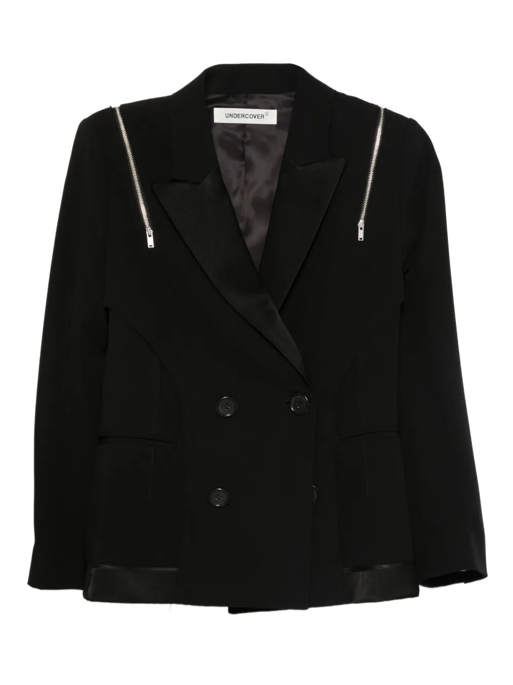 Undercover zip-detail double-breasted blazer | Black | Image 1
