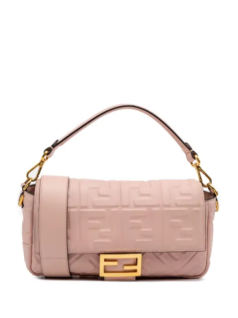 Fendi Pre-Owned 2010-2025 Zucca Embossed Leather Baguette satchel