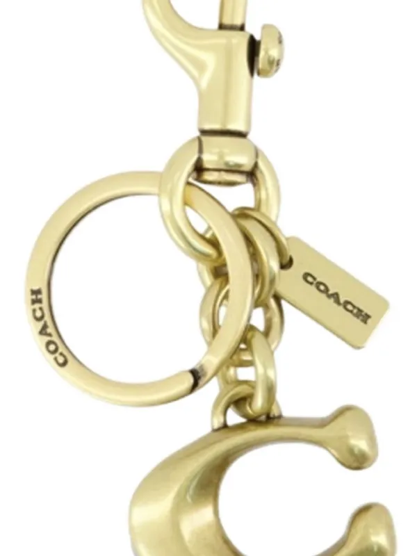 Coach Solid C logo-plaque Keyring | Gold | FARFETCH