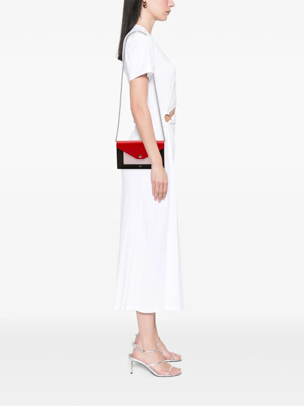 Celine Pre-Owned 2016 Tricolor Leather Pocket Envelope Wallet On Chain crossbody bag | Pre-Owned | Image 2
