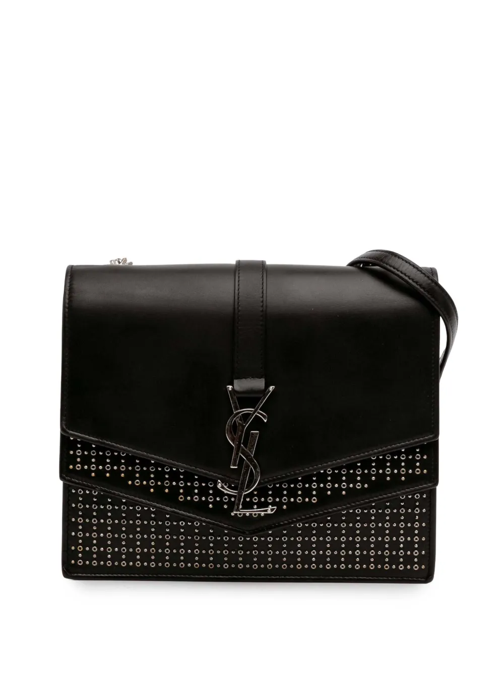 Saint Laurent Pre-Owned 2018 Medium Studded Calfskin Monogram Sulpice Saint Laurent Pre-Owned 2018 Medium Studded Calfskin Monogram Sulpice