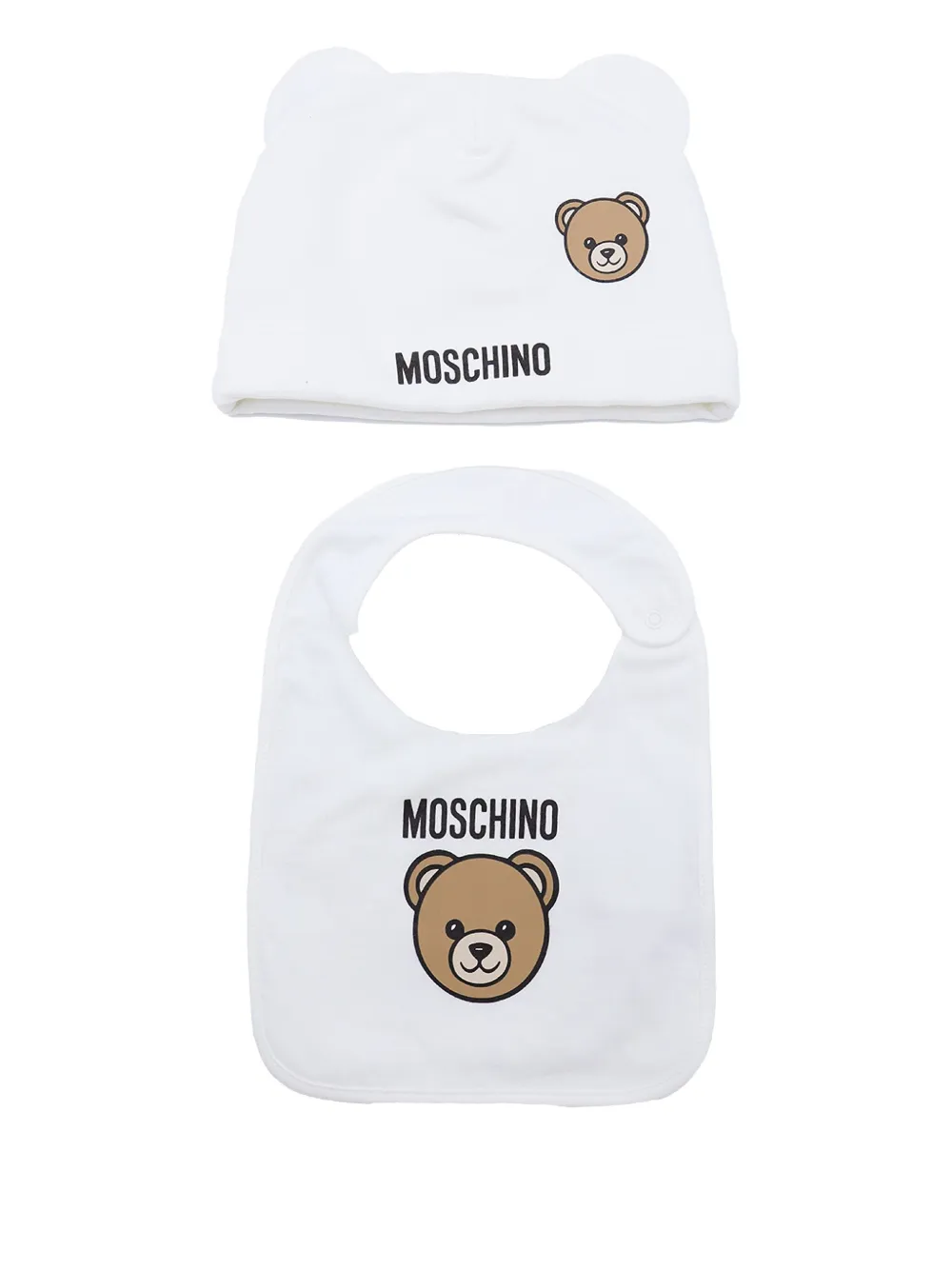 Moschino Kids Muts met teddybeer detail - Wit