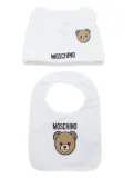 Moschino Kids Teddy Bear beanie set - White