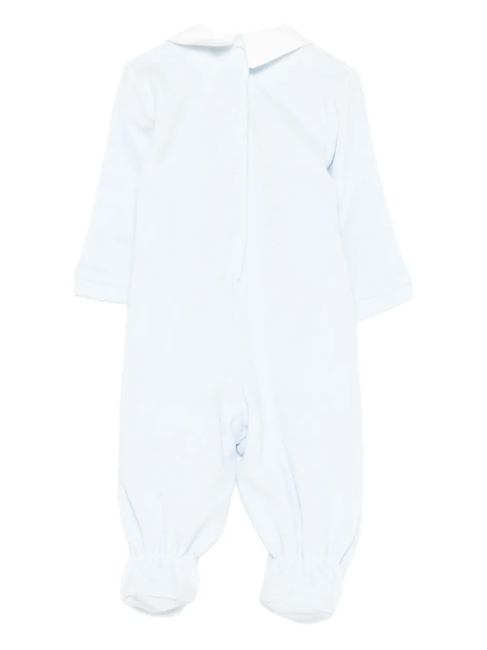 Monnalisa Teddy embroidered collared babygrow Blauw