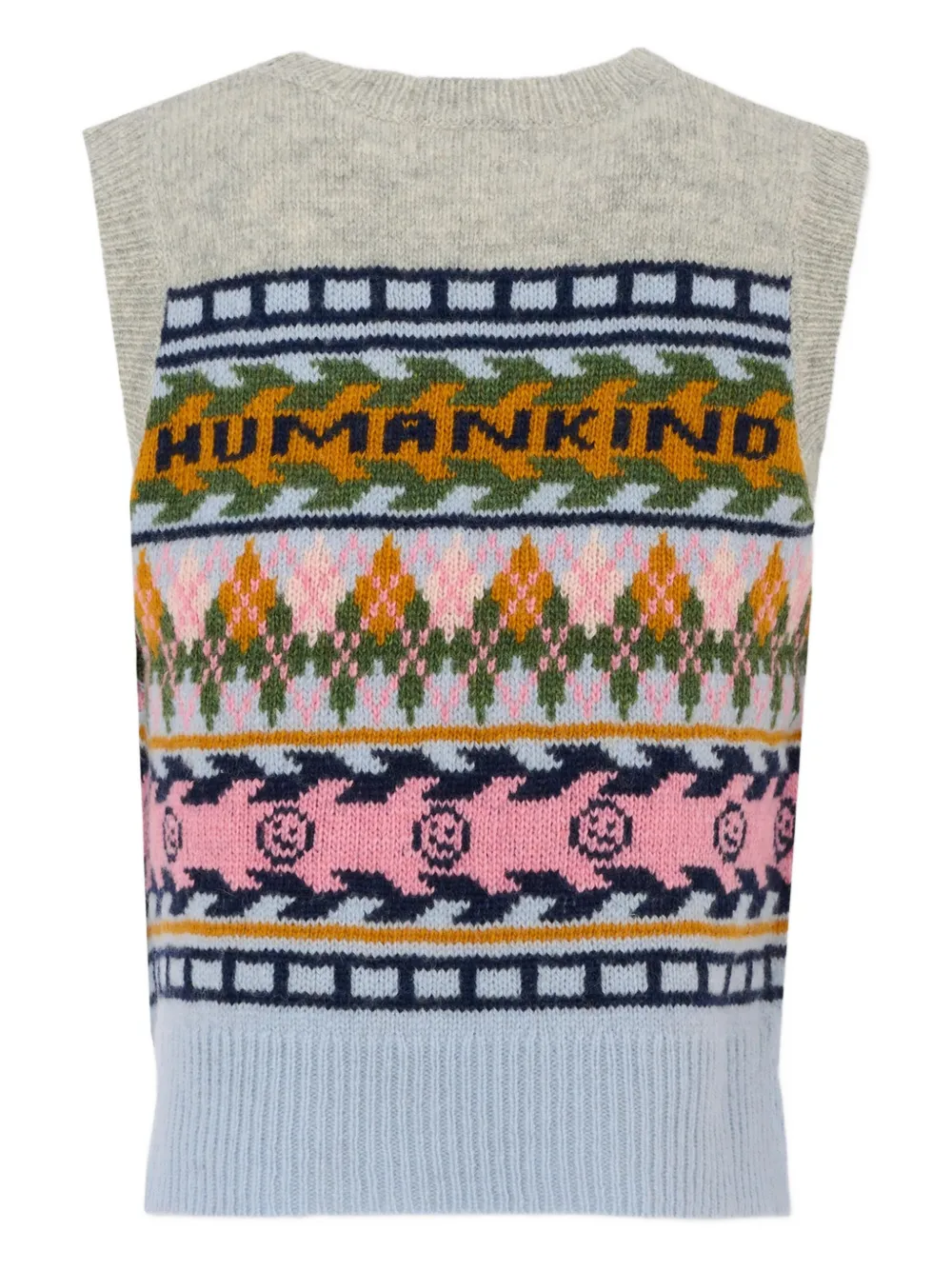 Molo Humankind fair-isle wool vest Grijs