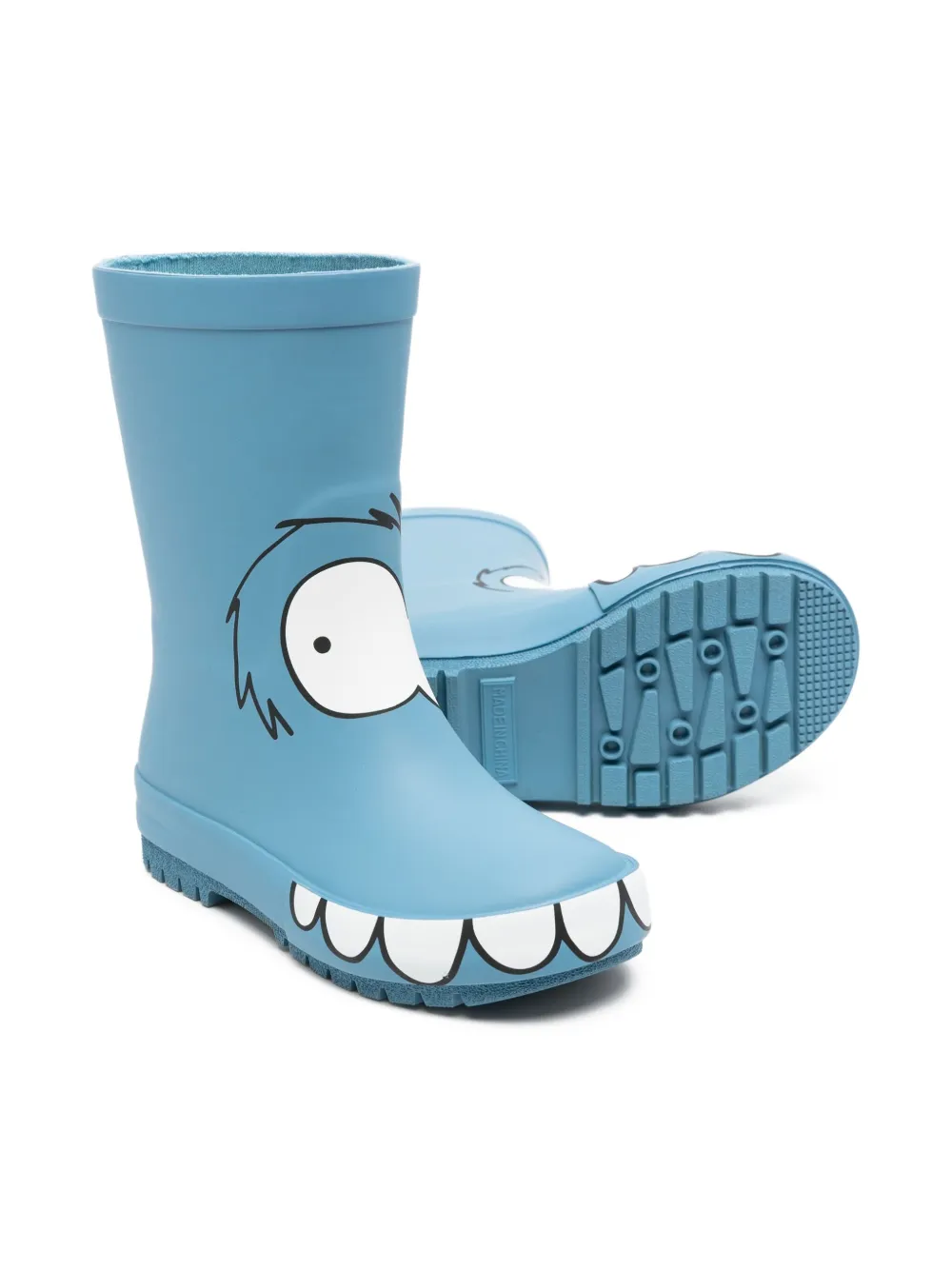 Stella McCartney Kids monster-face rain boots - Blauw