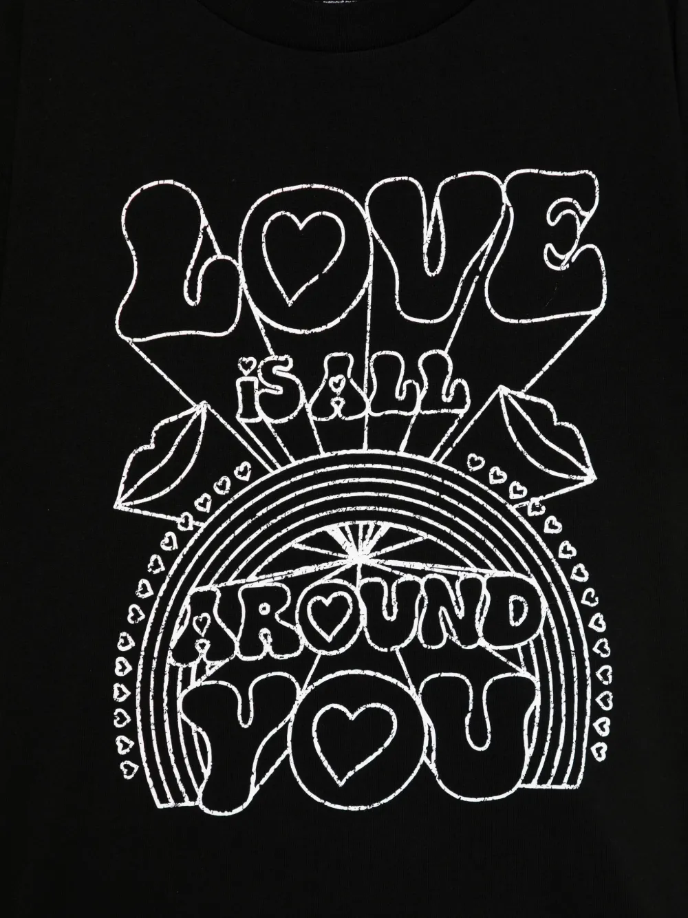 Stella McCartney Kids rainbow-graphic T-shirt Zwart