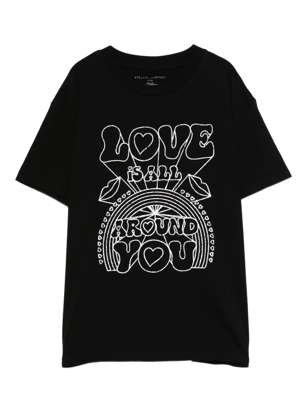 Stella McCartney Kids T-shirt met grafische print Zwart