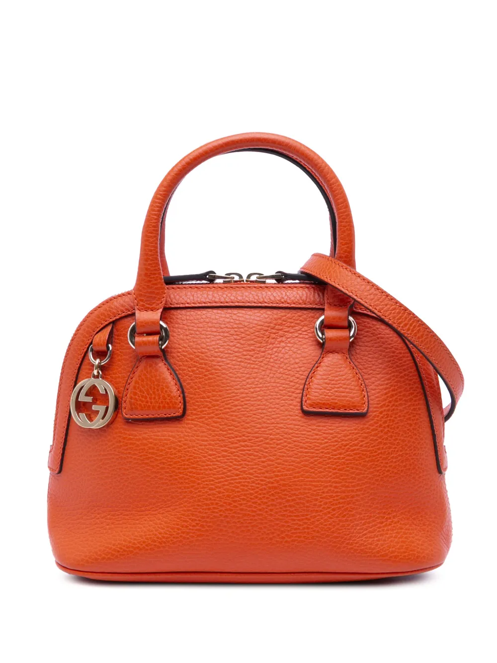 Gucci Pre-Owned 2016-2025 Mini Leather GG Charm Dome satchel - オレンジ Gucci Pre-Owned 2016-2025 Mini Leather GG Charm Dome satchel - オレンジ