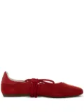 Patrizia Pepe lace-up suede ballet flats - Red