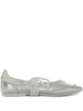 Patrizia Pepe lace-up leather ballet flats - Silver