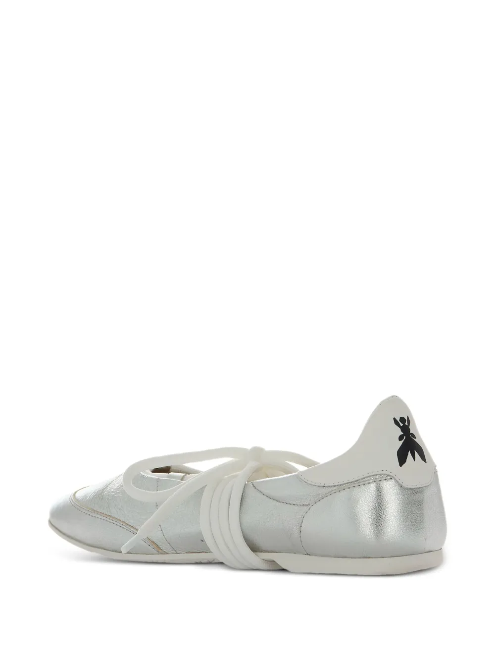 Patrizia Pepe lace-up leather ballet flats Silver
