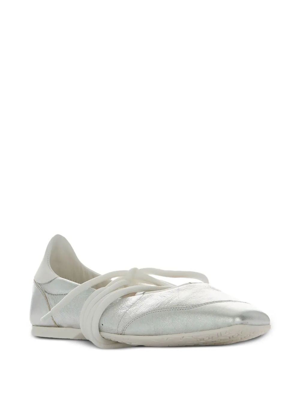 Patrizia Pepe lace-up leather ballet flats Silver