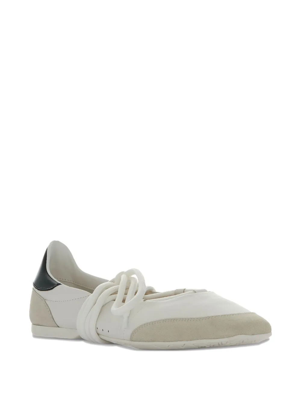 Patrizia Pepe Leren ballerina's met veters - Wit