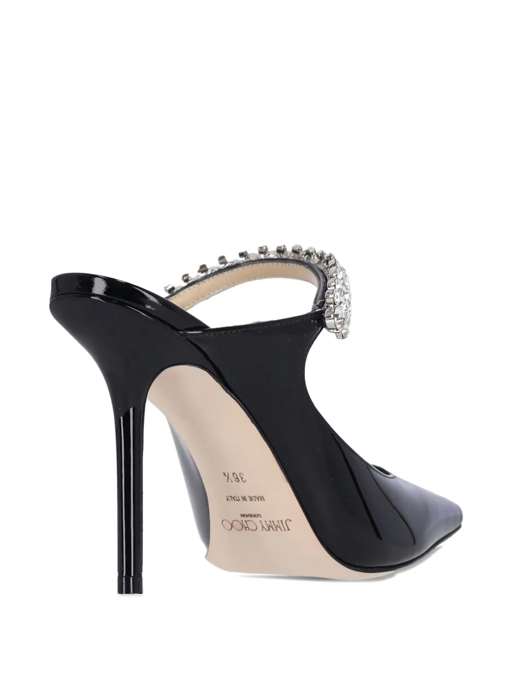 Jimmy Choo 100mm crystal-embellished pointed-toe mules Black