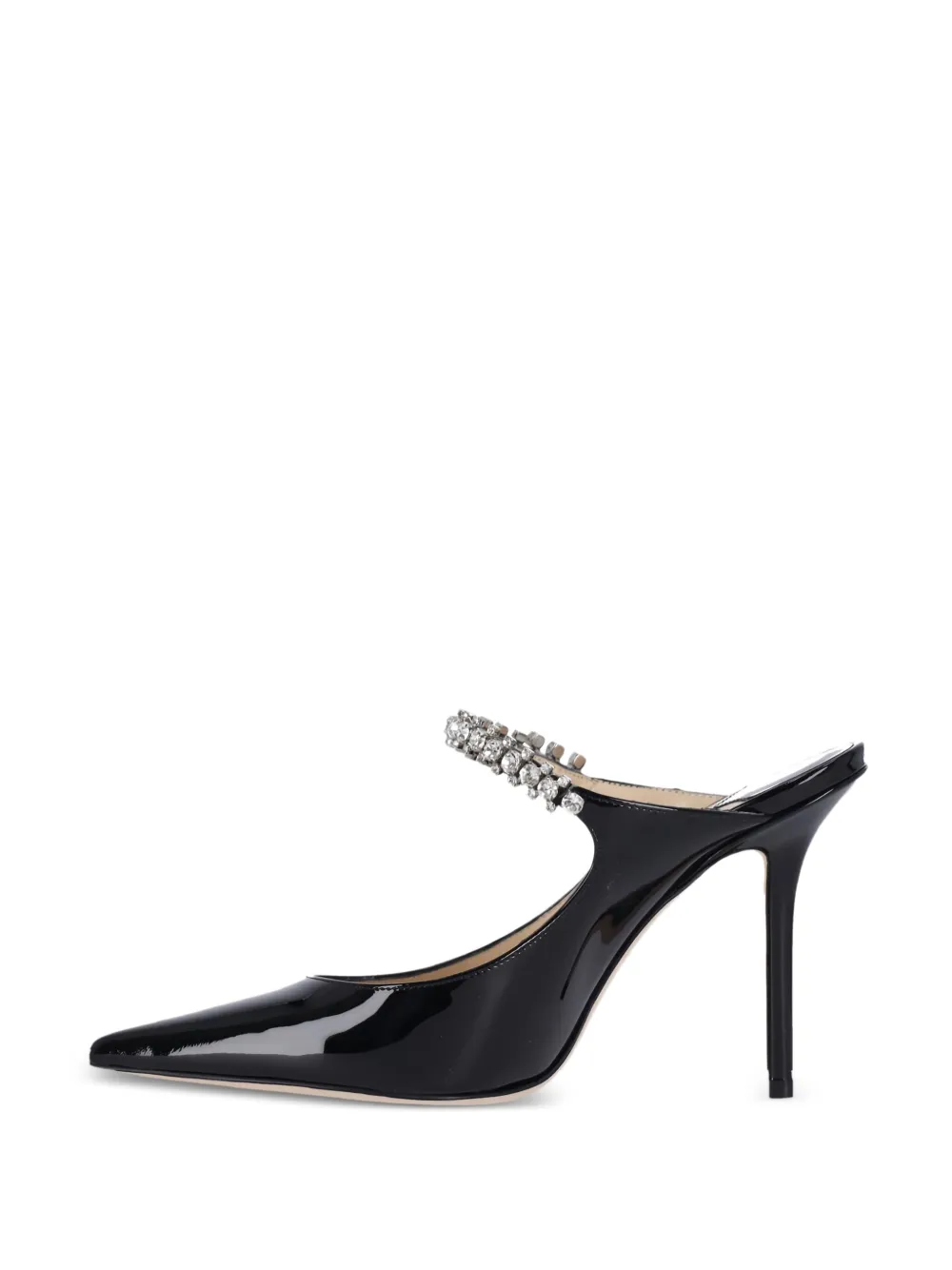 Jimmy Choo 100mm crystal-embellished pointed-toe mules Black