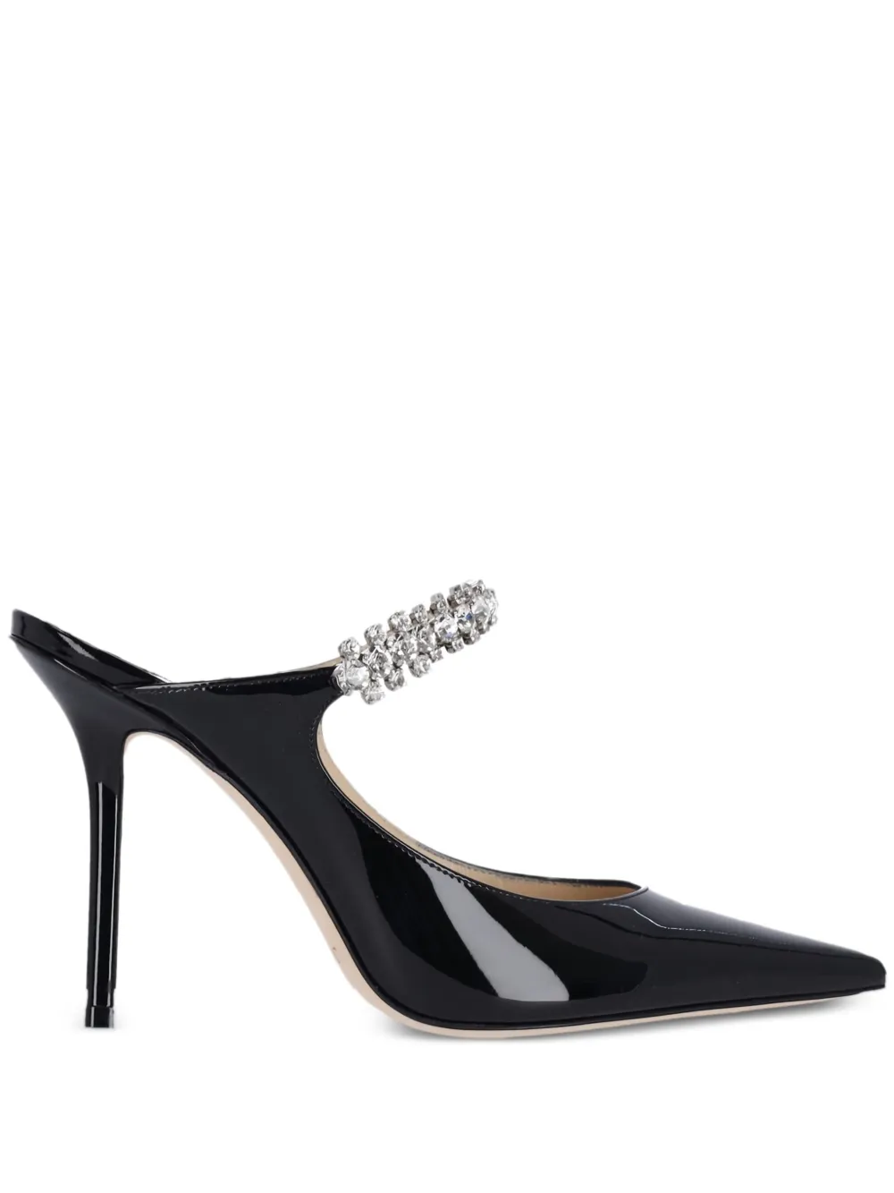 Jimmy Choo 100mm crystal-embellished pointed-toe mules Black