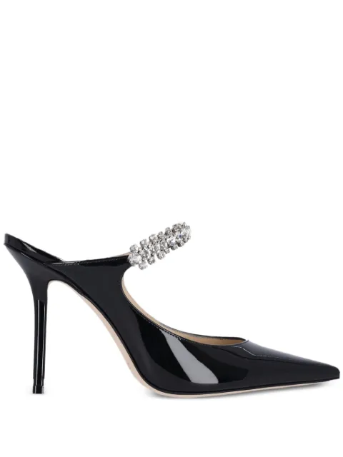 Jimmy Choo 100mm crystal-embellished pointed-toe mules