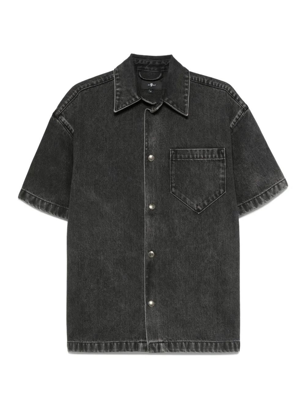 short-sleeve denim shirt
