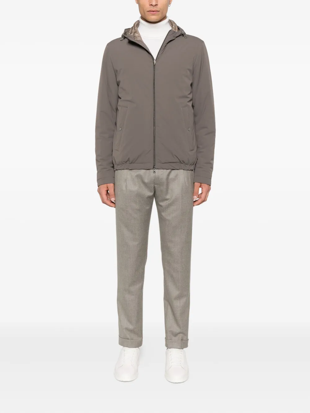 Berwich pleated side-adjuster trousers - Beige